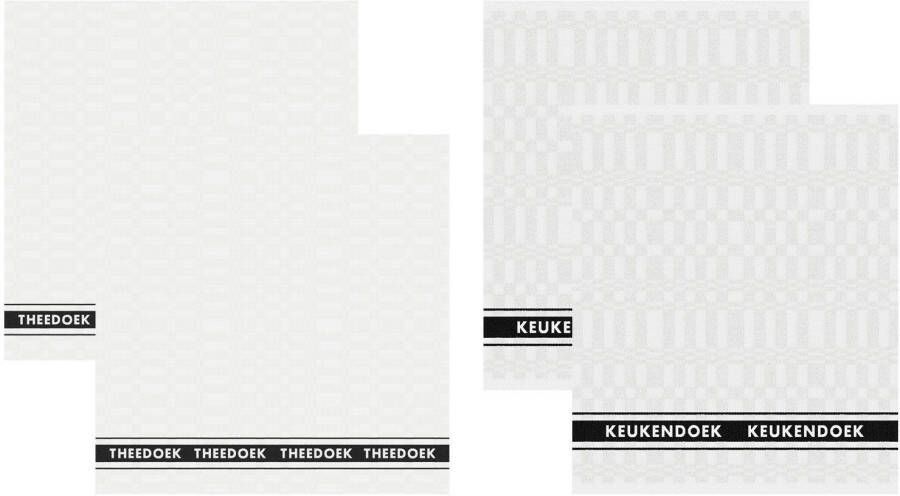 DDDDD Theedoek Pelle aus reiner Baumwolle Afm. ca. 50x55 cm x 60x65 cm (set 4-delig)