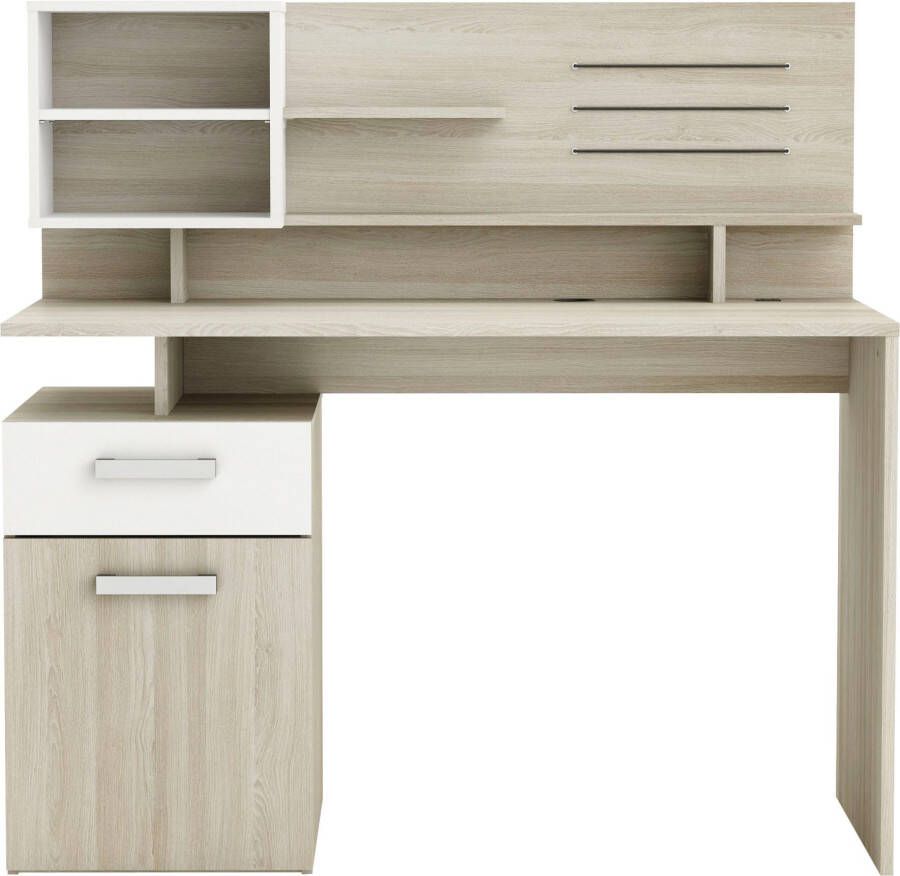 Leen Bakker Demeyere bureau Malicia licht eiken wit 121 9x123x60 cm - Foto 6