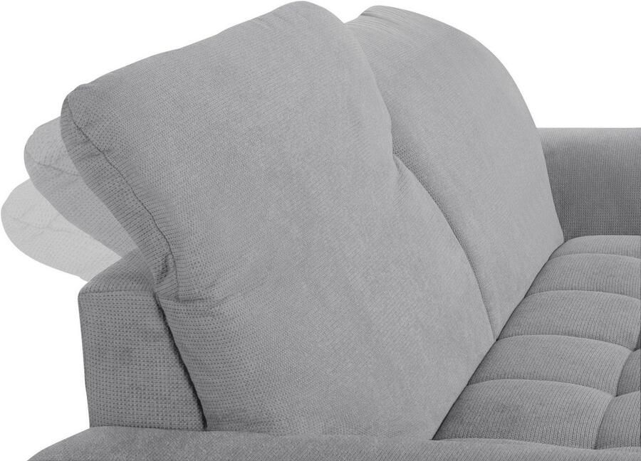 DOMO collection 2 5-zitsbank Franzi tijdloos en elegant moderne zittingstikking naar keuze met verstelbare hoofdsteun inclusief sierkussen