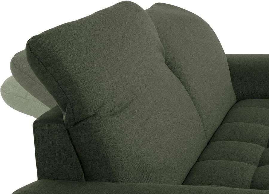 DOMO collection 2-zitsbank Franzi tijdloos & elegant moderne zittingstikking naar keuze met verstelbare hoofdsteun inclusief sierkussen