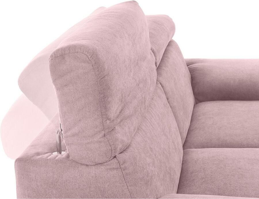 DOMO collection 2 5-zitsbank Mira inclusief hoofdsteunverstelling voor meer comfort elegant en modern comfortabel vrij in de ruimte te plaatsen