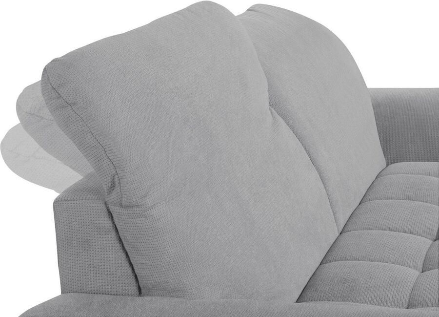 DOMO collection 2-zitsbank Franzi tijdloos & elegant moderne zittingstikking naar keuze met verstelbare hoofdsteun inclusief sierkussen