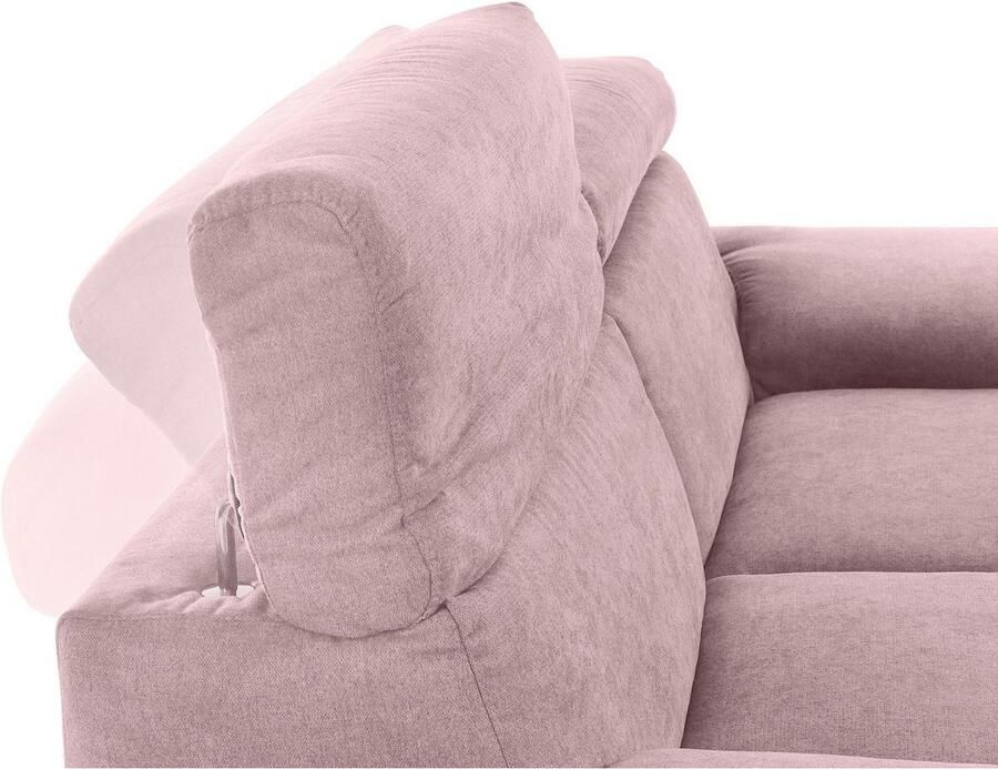 DOMO collection 2-zitsbank Mira inclusief hoofdsteunverstelling voor meer comfort elegant en modern comfortabel vrij in de ruimte te plaatsen