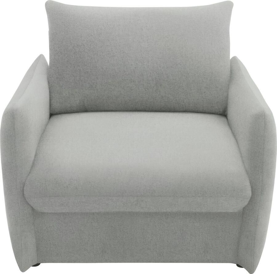 DOMO collection Fauteuil 700023 veelzijdig als lounge stoel relaxligstoel en logeerbed Slaapfunctie bonellvering stabiele ligoppervlak ca. 70 x 195 cm