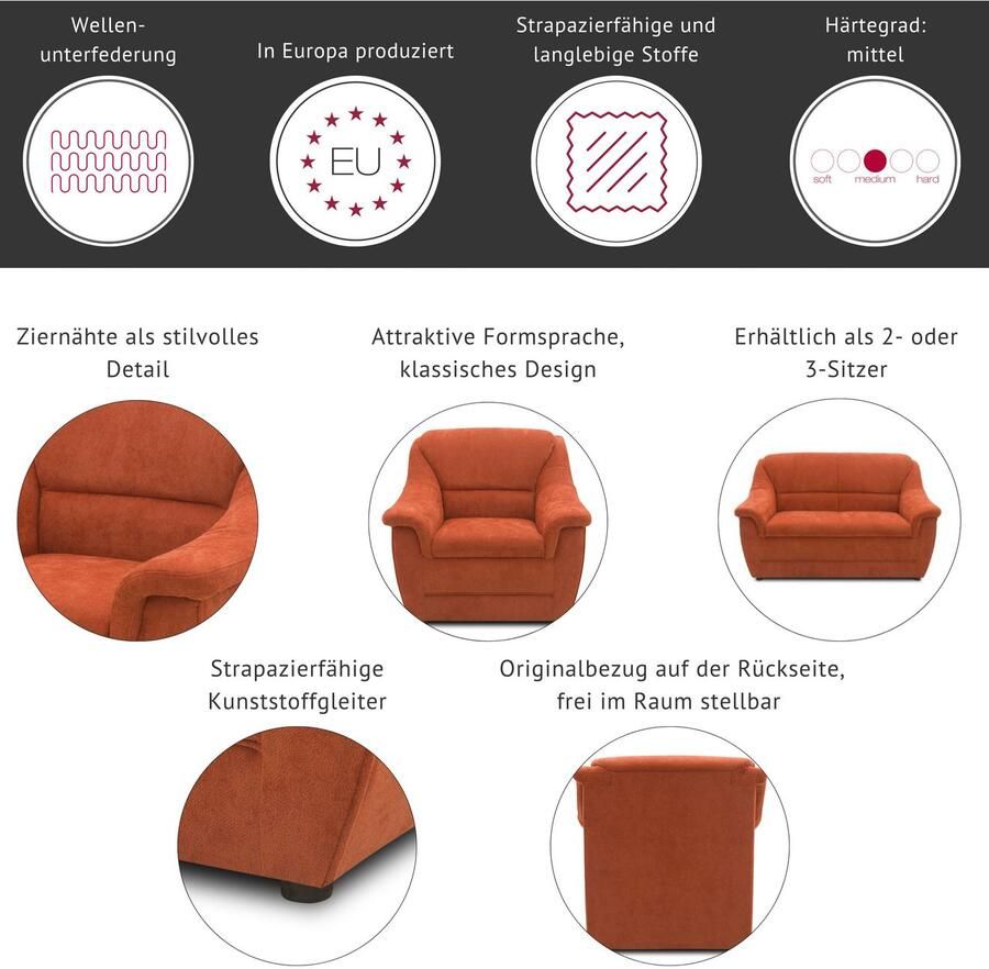DOMO collection Fauteuil Lale mooi gevormde en comfortabele fauteuil geweldige armleuningen
