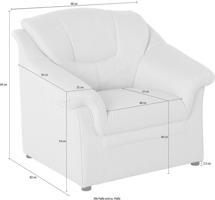 DOMO collection Fauteuil Mezia comfortabel en tijdloos comfortabele armleuningen
