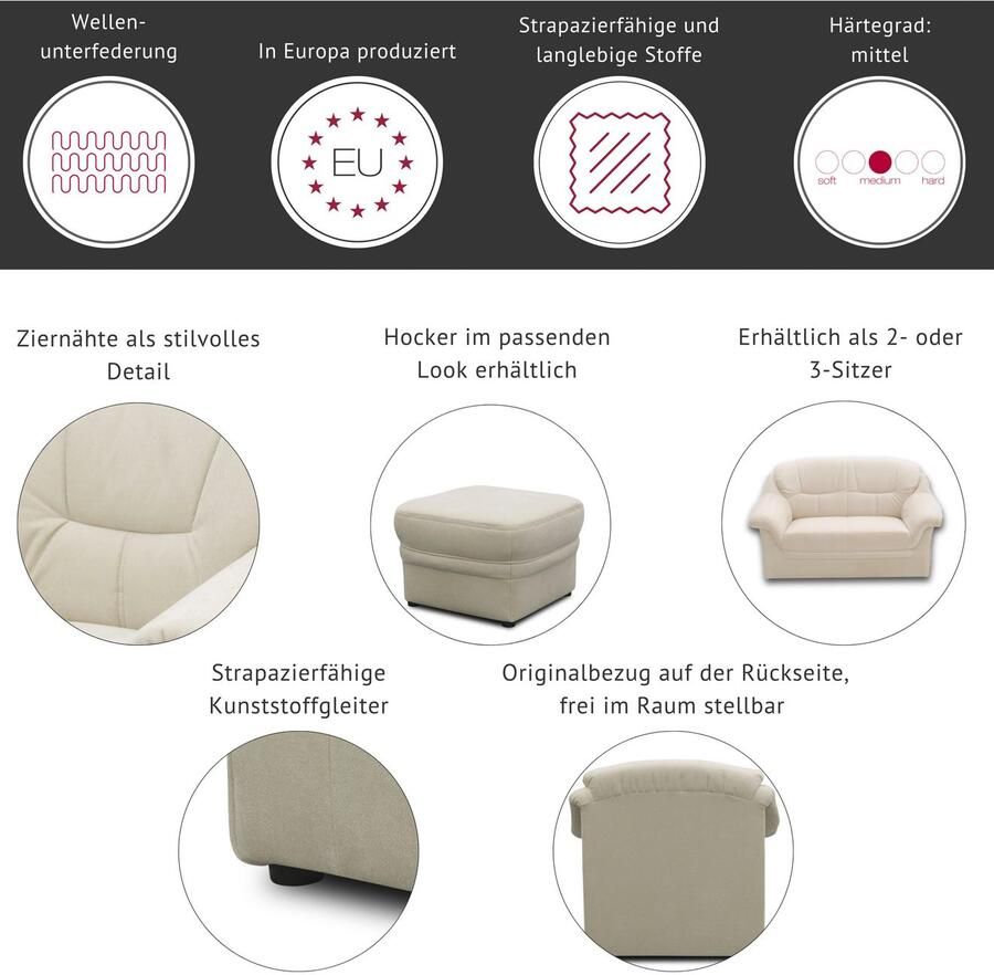 DOMO collection Fauteuil Montana comfortabel en tijdloos comfortabele armleuningen