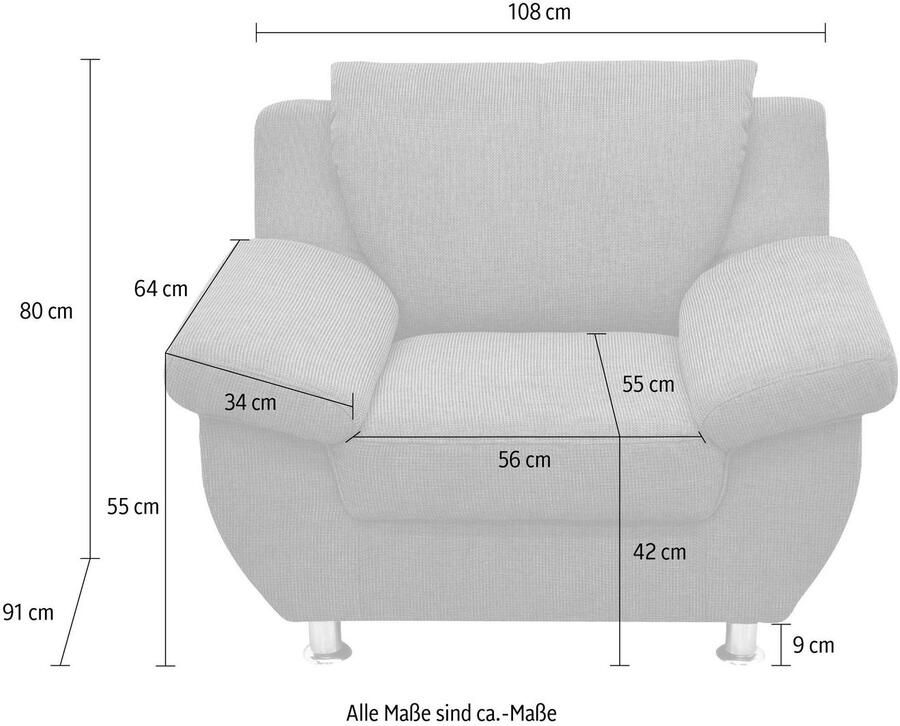 DOMO collection Fauteuil Pilar elegant en tijdloos ontwerp comfortabel comfortabele armleuningen