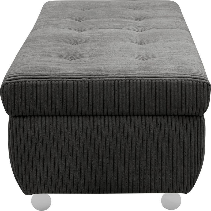 DOMO collection Hocker Treviso XXL: B D H: 161 60 41 cm met opbergruimte ook in ribfluweel passend bij de serie modern quiltwerk