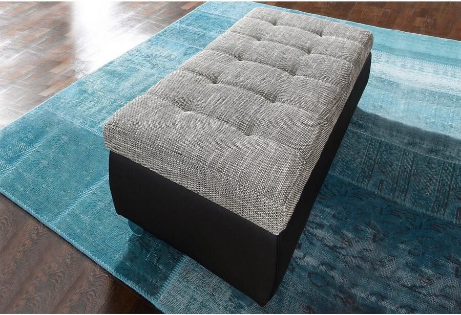 DOMO collection Hocker Treviso XXL: B D H: 161 60 41 cm met opbergruimte ook in ribfluweel passend bij de serie modern quiltwerk