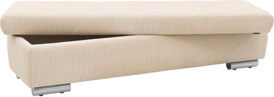 DOMO collection Hocker Treviso XXL: B D H: 161 60 41 cm met opbergruimte ook in ribfluweel passend bij de serie modern quiltwerk