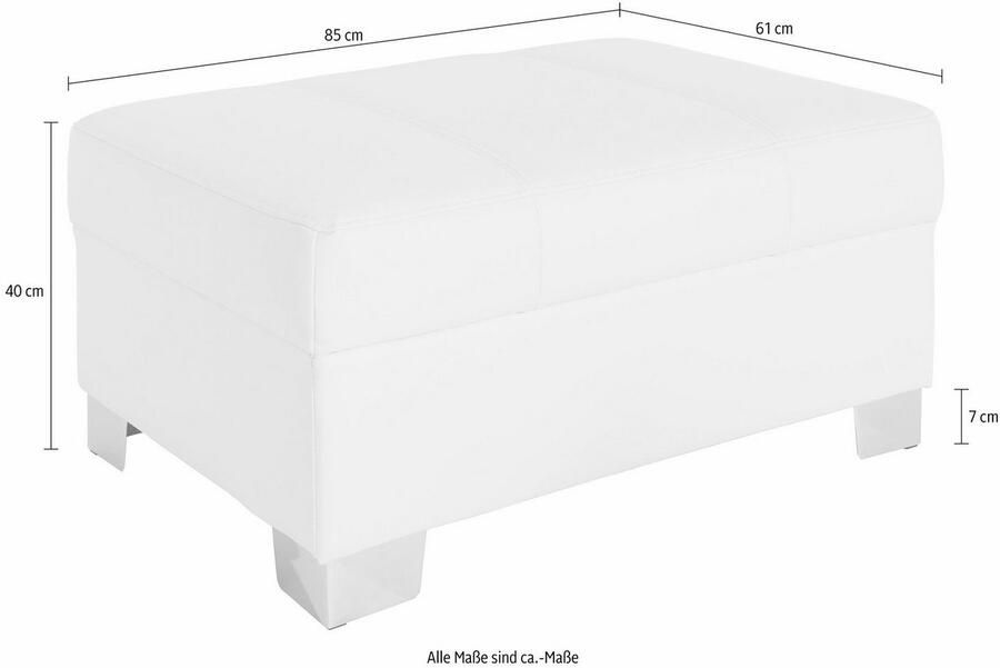 DOMO collection Hocker Turah met modern quilting past bij de serie b d h: 85 61 40 cm ook in leer