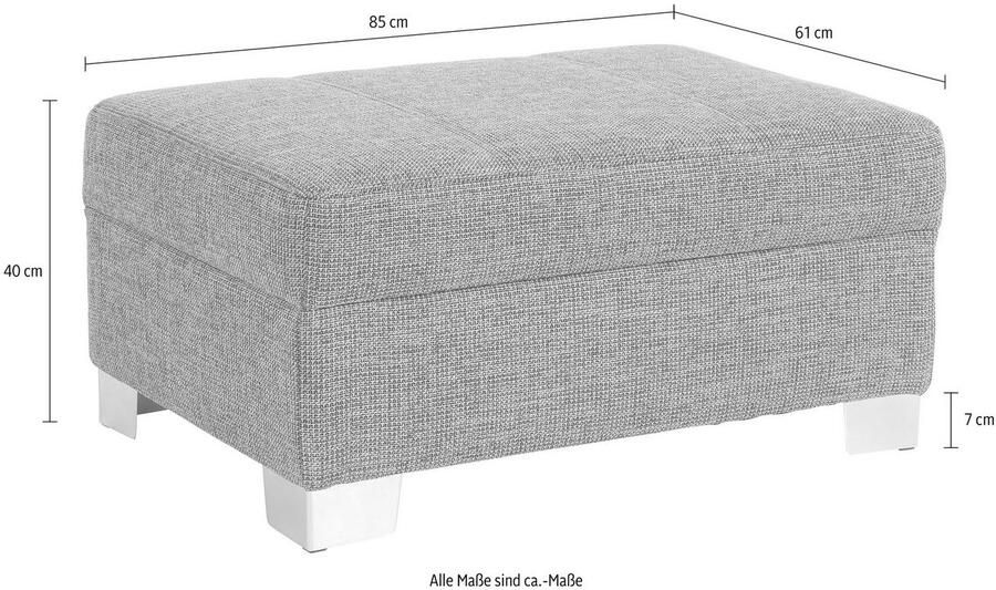 DOMO collection Hocker Turah met modern quilting past bij de serie b d h: 85 61 40 cm ook in leer