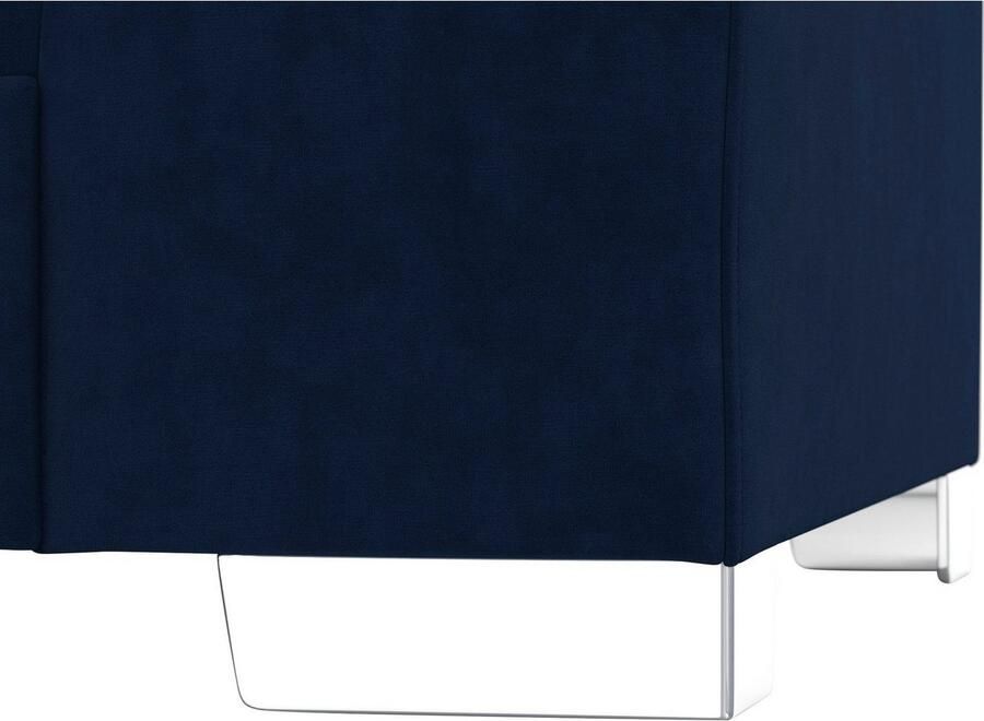 DOMO collection Hoekbank Anzio in kubistische vormtaal platte armleuningen L-vorm Naar keuze met bedfunctie en binnenvering voor hoog zitcomfort