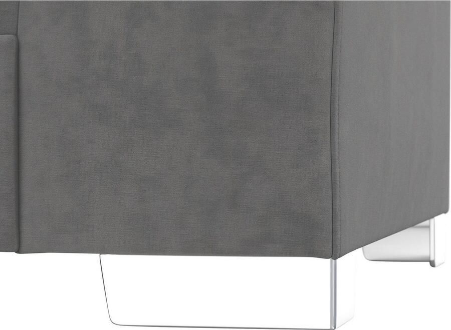 DOMO collection Hoekbank Anzio in kubistische vormtaal platte armleuningen L-vorm Naar keuze met bedfunctie en binnenvering voor hoog zitcomfort