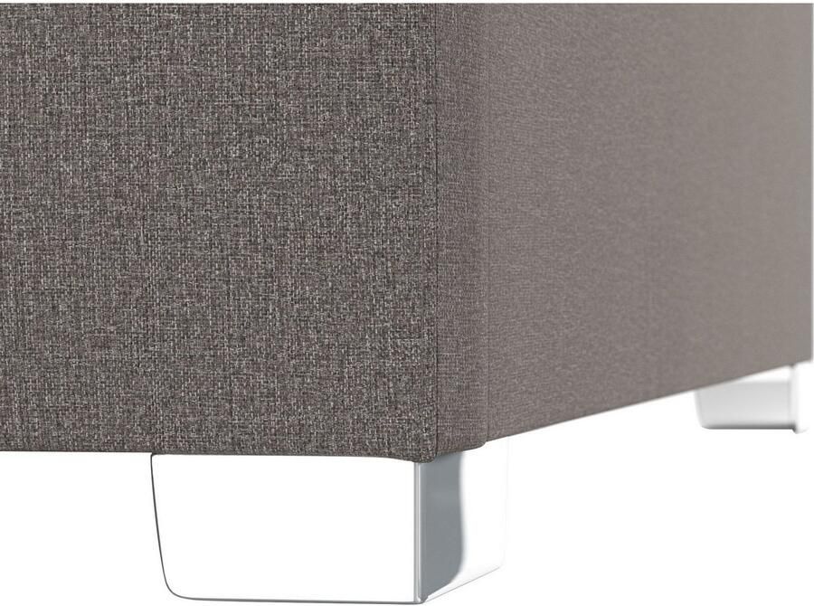 DOMO collection Hoekbank Anzio in kubistische vormtaal platte armleuningen L-vorm Naar keuze met bedfunctie en binnenvering voor hoog zitcomfort