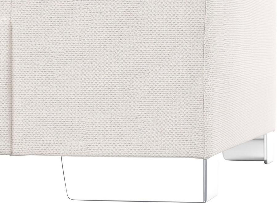 DOMO collection Hoekbank Anzio in kubistische vormtaal platte armleuningen L-vorm Naar keuze met bedfunctie en binnenvering voor hoog zitcomfort