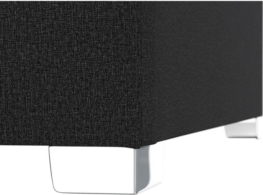 DOMO collection Hoekbank Anzio in kubistische vormtaal platte armleuningen L-vorm Naar keuze met bedfunctie en binnenvering voor hoog zitcomfort