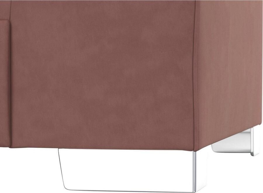 DOMO collection Hoekbank Anzio in kubistische vormtaal platte armleuningen L-vorm Naar keuze met bedfunctie en binnenvering voor hoog zitcomfort