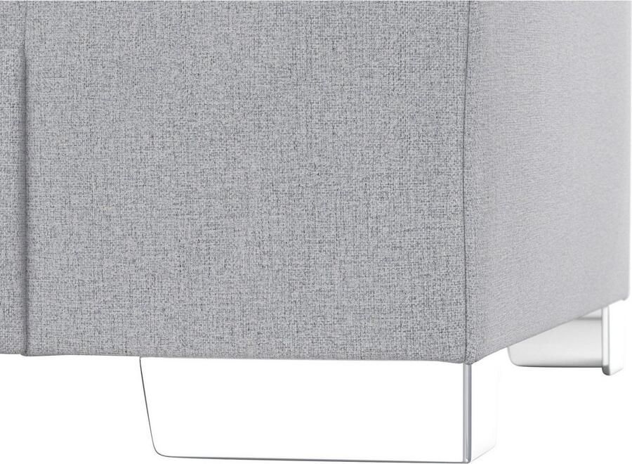 DOMO collection Hoekbank Anzio in kubistische vormtaal platte armleuningen L-vorm Naar keuze met bedfunctie en binnenvering voor hoog zitcomfort