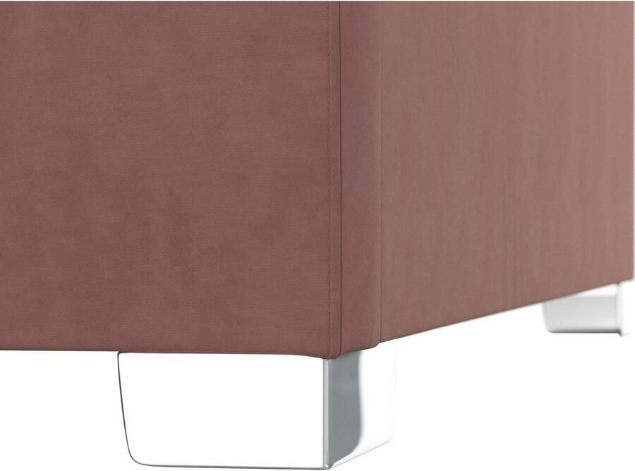 DOMO collection Hoekbank Anzio in kubistische vormtaal platte armleuningen L-vorm Naar keuze met bedfunctie en binnenvering voor hoog zitcomfort