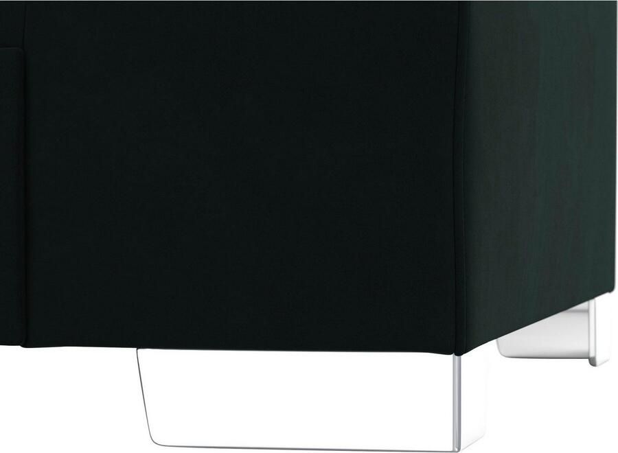 DOMO collection Hoekbank Anzio in kubistische vormtaal platte armleuningen L-vorm Naar keuze met bedfunctie en binnenvering voor hoog zitcomfort