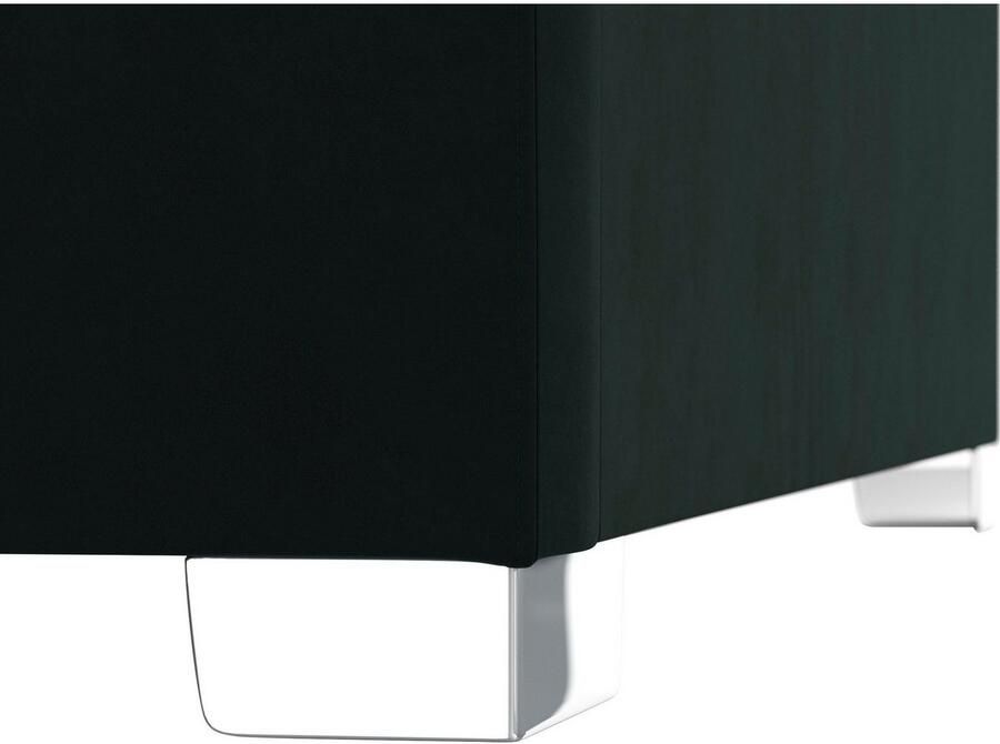 DOMO collection Hoekbank Anzio in kubistische vormtaal platte armleuningen L-vorm Naar keuze met bedfunctie en binnenvering voor hoog zitcomfort