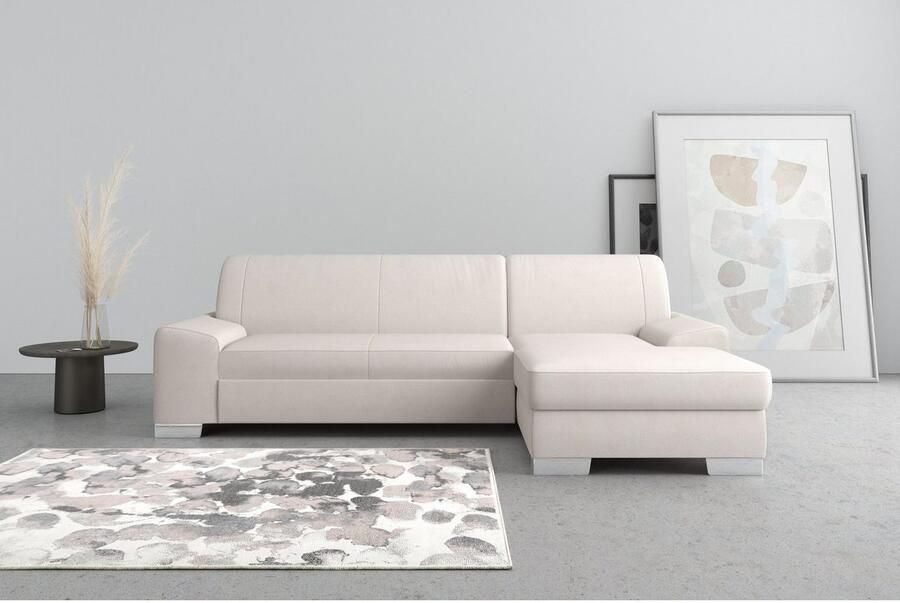 DOMO collection Hoekbank Anzio L-vorm met bedfunctie bonnellvering hoogwaardig breedte 271 cm