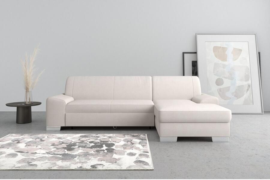 DOMO collection Hoekbank Anzio L-vorm met bedfunctie bonnellvering hoogwaardig breedte 271 cm