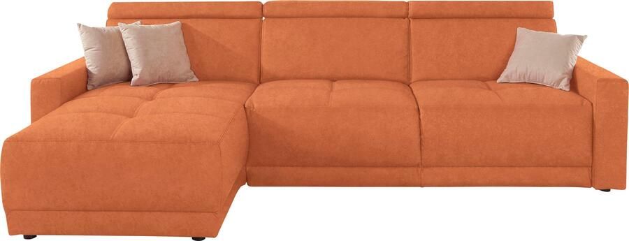 DOMO collection Hoekbank Ava met moderne zitstiksels & mooie dubbele naad comfortabel L-vorm