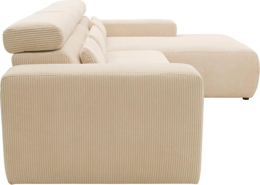 DOMO collection Hoekbank Brandon B D H: 289 177 80 cm keuze met zitdiepteverstelling L-vorm