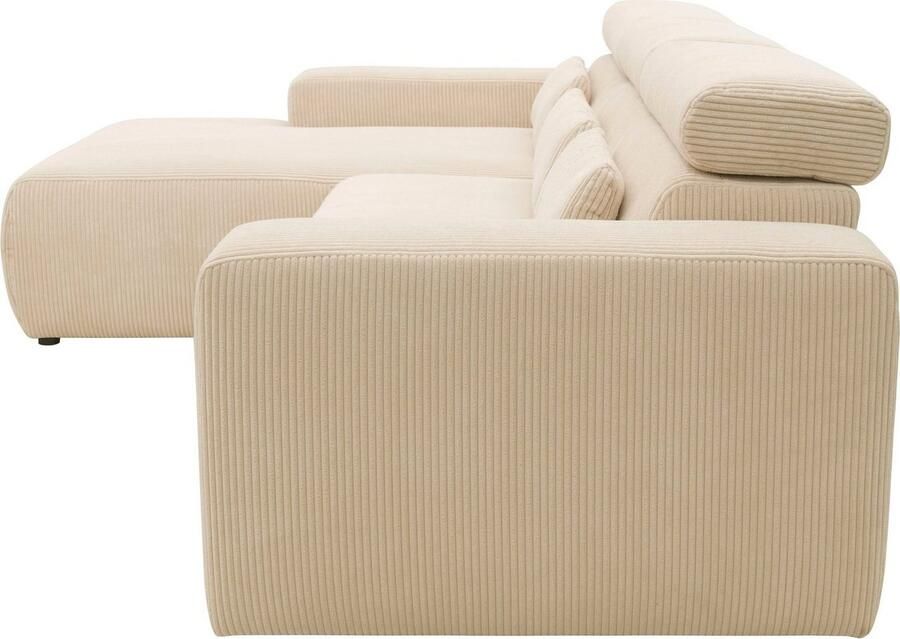 DOMO collection Hoekbank Brandon B D H: 289 177 80 cm keuze met zitdiepteverstelling L-vorm