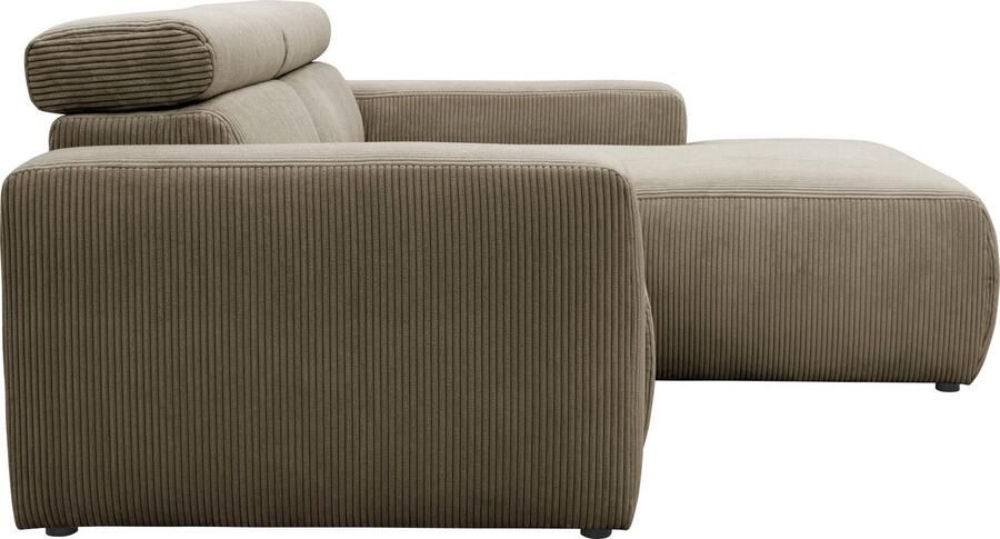 DOMO collection Hoekbank Brandon incl. Hoofdsteunverstelling B D H: 214 100 80 cm L-Vorm