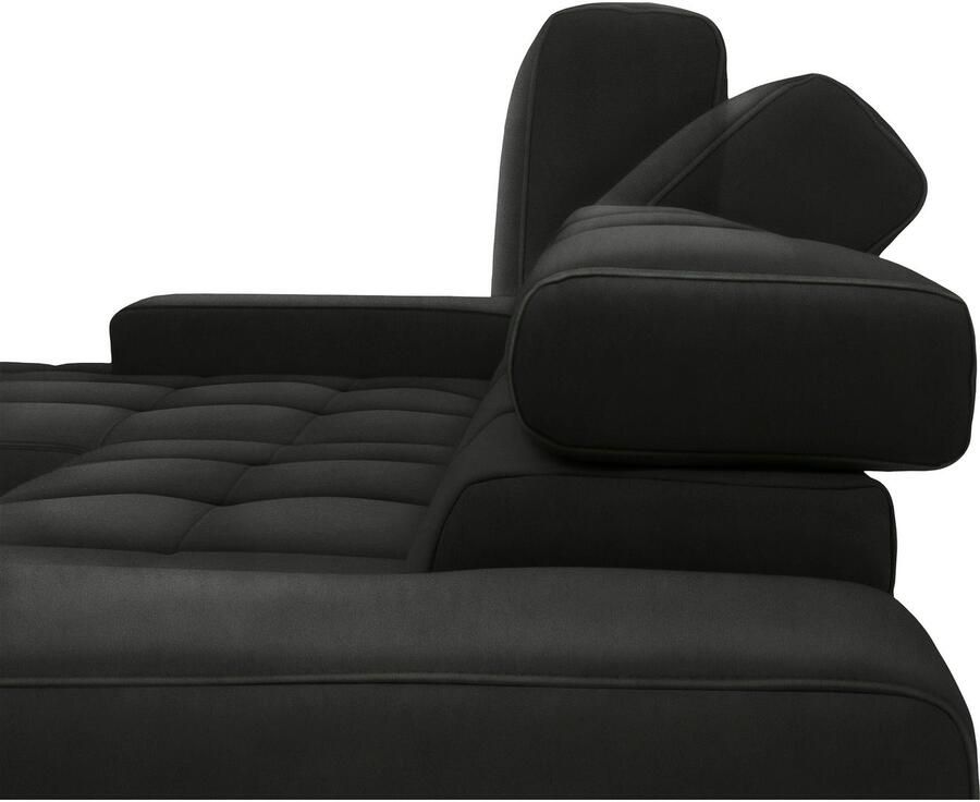 DOMO collection Hoekbank Cunelli mooie zitnaden als designelement stevige zitcomfort L-vorm