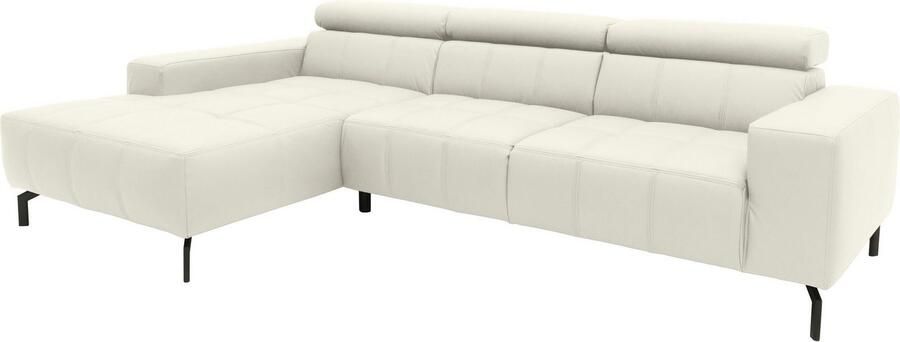 DOMO collection Hoekbank Cunelli mooie zitnaden als designelement stevige zitcomfort L-vorm