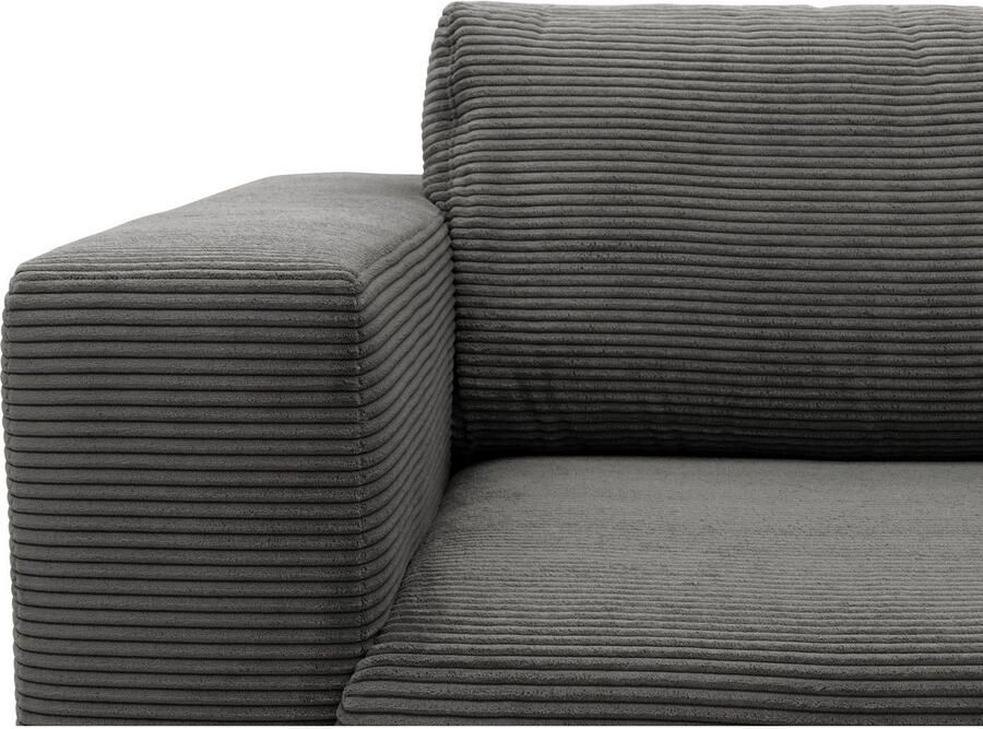 DOMO collection Hoekbank Modica compact en elegant breedte 244 L-vorm moderne uitstraling met extra brede chaise longue ook in corduroy