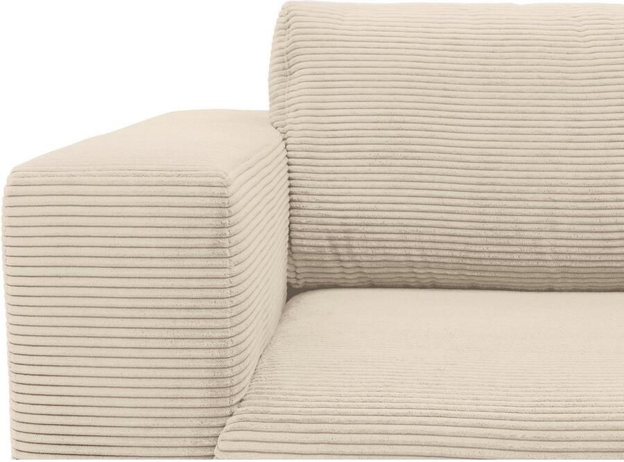 DOMO collection Hoekbank Modica compact en elegant breedte 244 L-vorm moderne uitstraling met extra brede chaise longue ook in corduroy