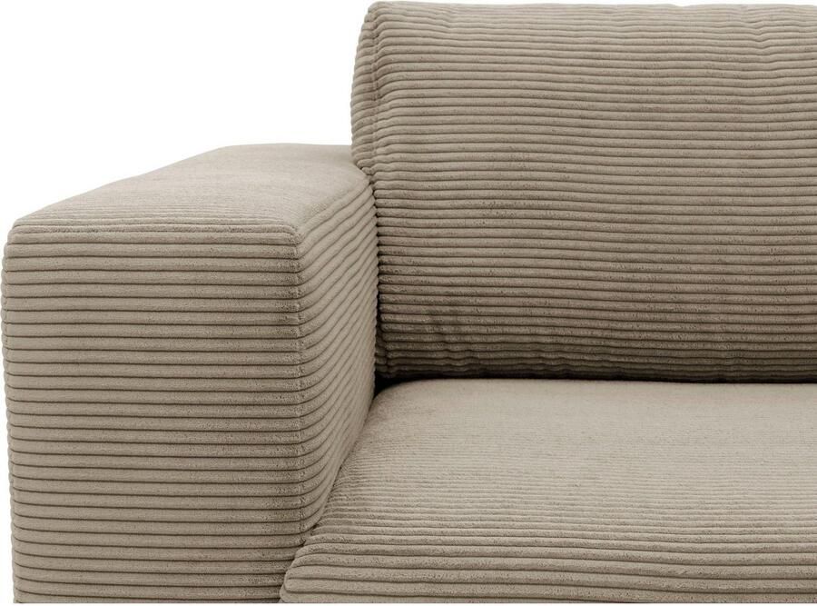 DOMO collection Hoekbank Modica compact en elegant breedte 244 L-vorm moderne uitstraling met extra brede chaise longue ook in corduroy