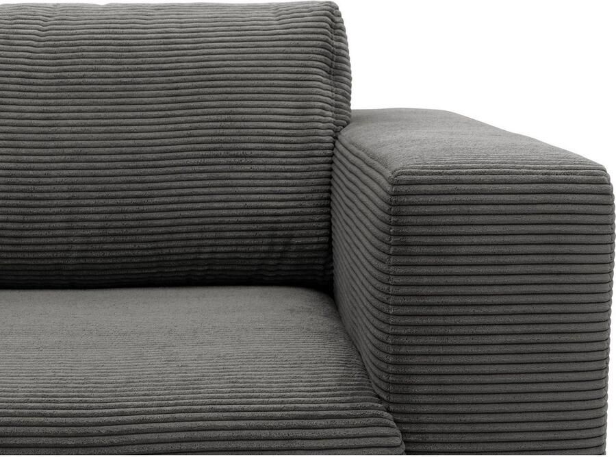 DOMO collection Hoekbank Modica compact en elegant breedte 244 L-vorm moderne uitstraling met extra brede chaise longue ook in corduroy