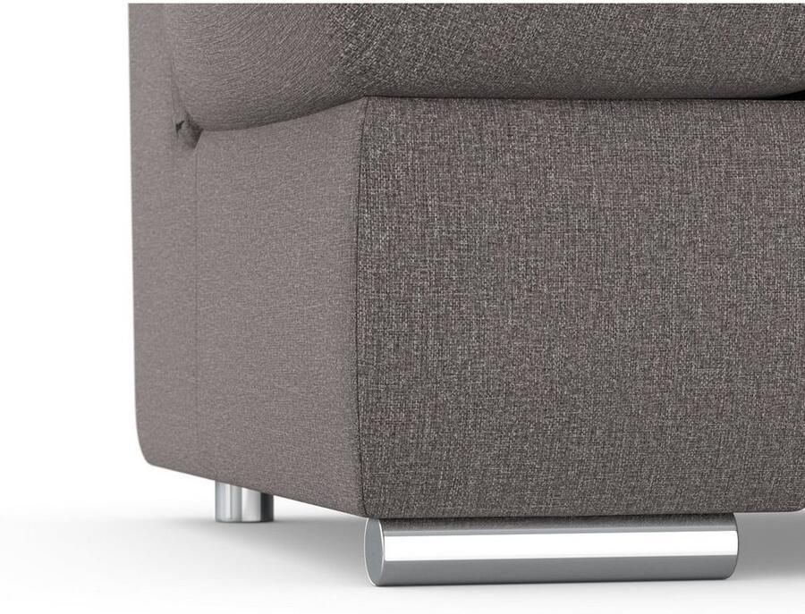 DOMO collection Hoekbank Mona L-vorm naar keuze met slaapfunctie en armleuning