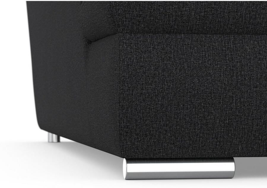 DOMO collection Hoekbank Mona L-vorm naar keuze met slaapfunctie en armleuning