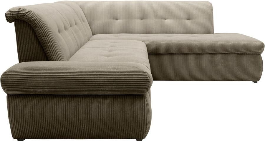 DOMO collection Hoekbank Moric L-vorm keuze met bedfunctie en armleuningverstelling ook in cord