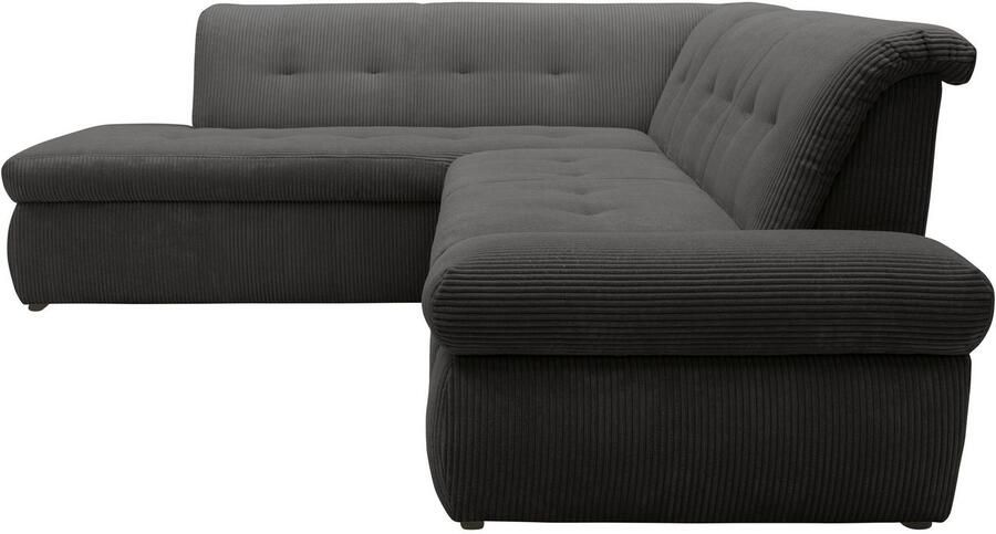 DOMO collection Hoekbank Moric L-vorm keuze met bedfunctie en armleuningverstelling ook in cord