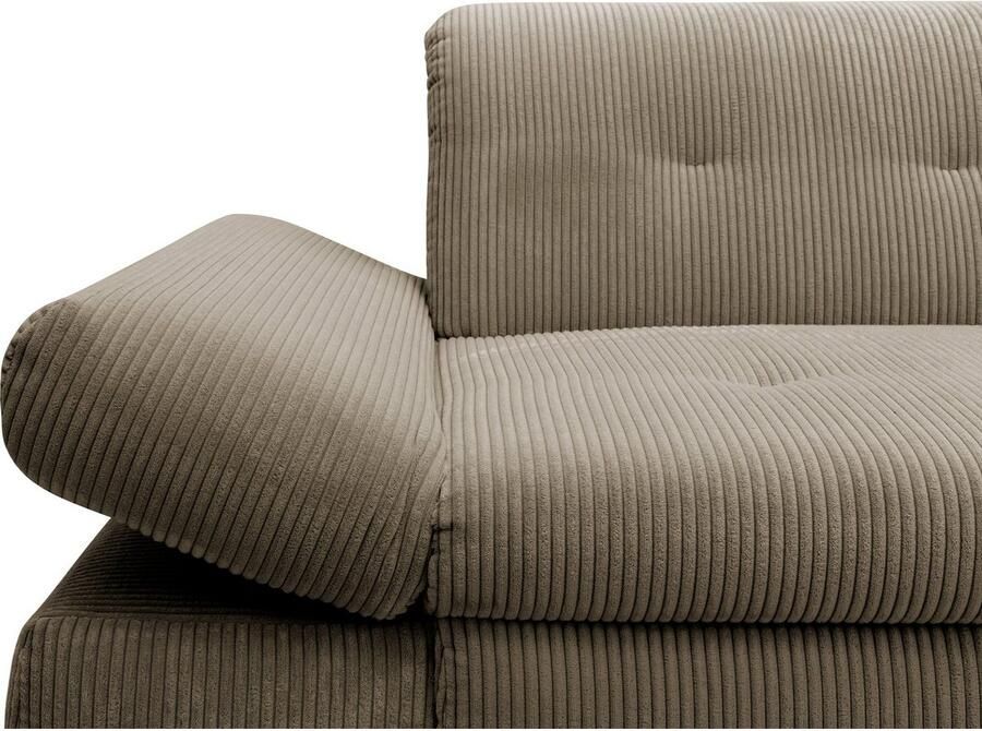 DOMO collection Hoekbank Moric L-vorm XXL-bank breedte 300cm veel ruimte ook in cord