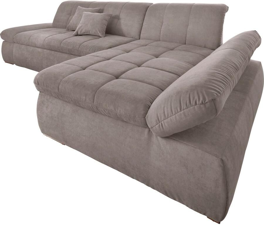 DOMO collection Hoekbank NMoric XXL B D H: 300 172 80cm L-vorm naar keuze met slaapfunctie en verstelbare armleuning