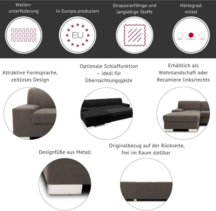 DOMO collection Hoekbank Star tijdloze vormtaal elegante uitstraling L-vorm