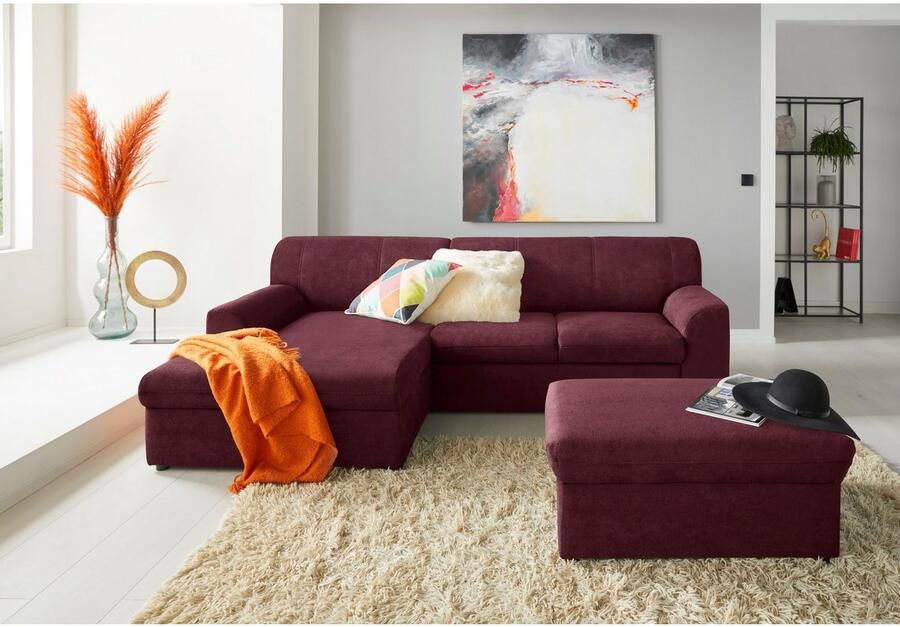 DOMO collection Hoekbank Topper elegant en tijdloos compacte afmetingen 245 155cm L-vorm