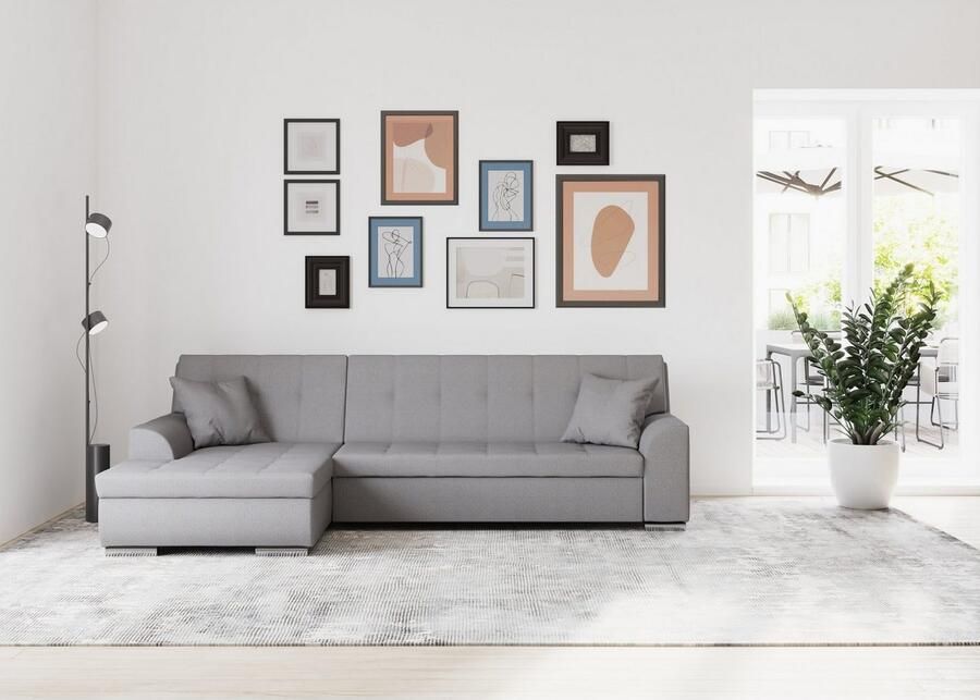 DOMO collection Hoekbank Treviso veel bekledingen ook in cord L-vorm B D H: 267 80 83 cm