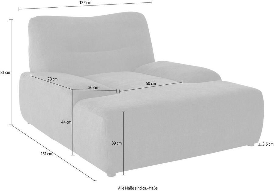 DOMO collection Loveseat Cesena ontwerpstoel om in te knuffelen comfortabel om te ontspannen