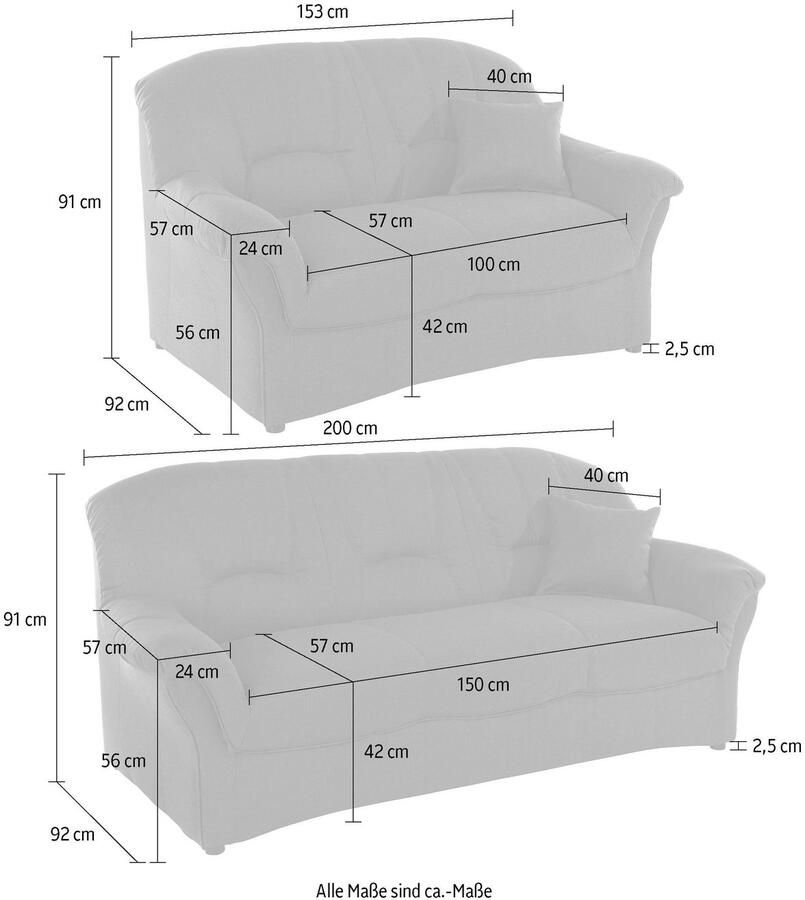 DOMO collection Zithoek Bahia tijdloos & elegant bank comfortabel (set 2-delig 2-delig)